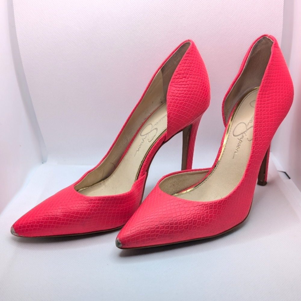 Jessica Simpson Coral Neon Pink Heels